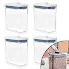 Kit 4 Pote Hermético Oxo POP 2.0 Retangular 1,1 Litros Kit 4 Pote Hermético Oxo POP 2.0 Retangular 1,1 Litros