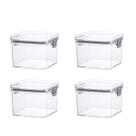 Kit 4 Pote Hermético P/ Alimentos Multiuso C/ Travas 400ML