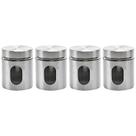 Kit 4 Pote Inox com Visor Vítreo Fechamento Hermético 630ml