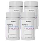 Kit 4 Pote Magnésio Quelato + Inositol Suplemento Natural 240 Cápsulas Concentrado 100% Puro Premium