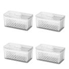 Kit 4 Pote Organizador Alimentos Geladeira C/ Cesto Dry