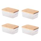 Kit 4 Pote Para Alimentos Idealle C/ Tampa Eco Bambu
