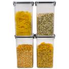 Kit 4 Potes 1,6 Litros Herméticos Slim Tampa Organizacionais