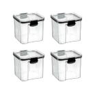 Kit 4 Potes 710ml Organizadores Herméticos Porta Mantimentos