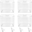 Kit 4 Potes Acrílico Quadrado com Tampa 3,3l+ Conchas 100ml