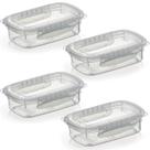 Kit 4 Potes Alimentos 500 ML Com Tampa e Travas Transparente