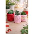 kit 4 potes cachepôs / multiuso em croche