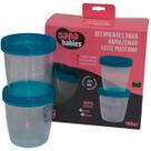 Kit 4 Potes com Tampa p/ Armazenar Leite Materno Sana Babies