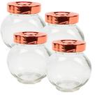 Kit 4 Potes de 180ml em Vidro Organizador Potinho Porta Tempero Condimento