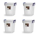 Kit 4 Potes De Mantimento Transparente Com Trava 2,1l N481