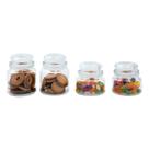 Kit 4 potes de vidro com tampa herméticos redondos 350ml e 500ml - Mozcada