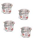 Kit 4 Potes de Vidro Hermético FIDO Terrina 200 ml Ø 83 mm Multiuso
