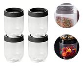 Kit 4 Potes Gire E Trave Empalhável Plástico 380ml Multiuso