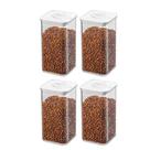 Kit 4 Potes Hermetico Mantimento 1,3 Litros Cozinha Pratico Kit 4 Potes Hermetico Mantimento 1,3 Litros Cozinha Pratico