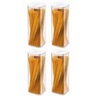 Kit 4 Potes Hermetico Smart Branco - 2,0 Litros