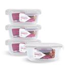Kit 4 Potes Hermético Vidro Redondo Grande Marmita 1300ml Kit 4 Potes Hermético Vidro Redondo Grande Marmita 1300ml