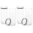 Kit 4 Potes Herméticos Empilhável Alimentos Redondo 2.200 ML