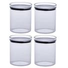 Kit 4 Potes Herméticos Lumini Redondo Com Tampa 1,000 ML 1165 Paramount