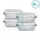 Kit 4 Potes Herméticos Marmita de Vidro Retangular 370ml Tampa BPA Free: Armazenar Alimento e Organização de Casa com Sustentabilidade e Praticidade Kit 4 Potes Herméticos Marmita de Vidro Retangular 370ml Tampa BPA Free: Armazenar Alimento e Organização de Casa com Sustentabilidade e Praticidade