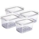 Kit 4 Potes Herméticos Porta Frios Com Travas Cesto Escorredor 1,2 Litros Frutas Vegetais Alimentos