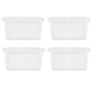 Kit 4 Potes Herméticos Slim 1700ML Multiuso 22,5x10Cm Branco