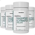 Kit 4 Potes Magnésio Malato e Citrato 240 Capsulas 500mg Natunéctar Alta absorção Complexo 2 em 1 Sem sabor