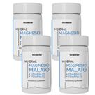 Kit 4 Potes Magnésio Malato Vitaminas D3 K2 Suplemento Alimentar Natural 240 Cápsulas Puro Original