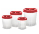 Kit 4 Potes mantimento de Rosca Transparente Tampa Sortida