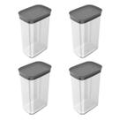 Kit 4 Potes Mantimentos Block 2,3l Chumbo Martiplast Ou