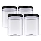 Kit 4 Potes Mantimentos Plastico Clássico Slim 1 Litro Multiuso -
