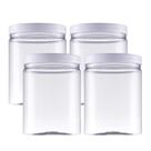 Kit 4 Potes Mantimentos Plastico Clássico Slim 1 Litro Multiuso -