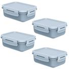 Kit 4 Potes Marmita Hermética OU Mini Marmitou Azul Glacial