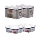 KIT 4 POTES ORGANIZADORES HERMÉTICOS CRISTAL - 770 e 1800ML