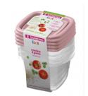 Kit 4 Potes Para Alimentos Quadrado 200 ML Transparente Sanremo