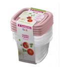 Kit 4 Potes Para Alimentos Quadrado 200 ML Transparente Sanremo