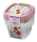 Kit 4 Potes Para Alimentos Quadrado 360 ML Transparente Sanremo