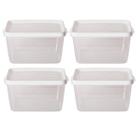 Kit 4 Potes Para Alimentos Retangular 20x13,5x12 Cm 2.400 ML