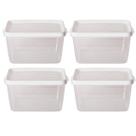 Kit 4 Potes Para Alimentos Retangular 20x13,5x12 Cm 2.400 ML