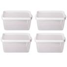 Kit 4 Potes Para Alimentos Retangular 20x13,5x7,5Cm 1.600ML