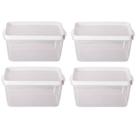 Kit 4 Potes Para Alimentos Retangular 20x13,5x7,5Cm 1.600ML Kit 4 Potes Para Alimentos Retangular 20x13,5x7,5Cm 1.600ML