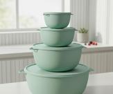 Kit 4 Potes Plastico Redondos Bowl Cores Neutras
