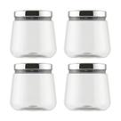 Kit 4 Potes Plástico Tampa Rose 1,2l Bolachas Biscoito - Kit 4 Potes Plástico Tampa Rose 1,2l Bolachas Biscoito -