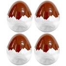 Kit 4 Potes Plásticos para Cestas de Páscoa Presentes Chocolates Festas e Balas