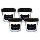 Kit 4 Potes Porta Condimentos Tampa com Rosca 300 ml Conjunto Temperos Preto - MB