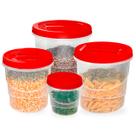 Kit 4 Potes Porta Mantimentos Alimentos Tampa de Rosca