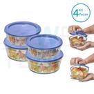 Kit 4 Potes Tigela de Vidro com Tampa Plástica Laguna 750ml e Oceani 600ml Vitazza:Para Servir, Organização de Cozinha e Geladeira, Opção Sustentável