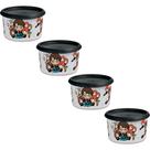 Kit 4 Potes Tupperware Mini Instantânea Mágica Harry Potter Colorido 575ml