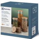 Kit 4 potes vidro com tampa bambu electolux para mantimentos