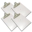 KIT 4 Prancheta A4 Acrílica Transparente Cristal C/ Prendedor Metal KIT 4 Prancheta A4 Acrílica Transparente Cristal C/ Prendedor Metal