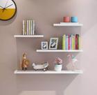 Kit 4 Prateleira Lisa 30/40/50/60 MDF Branco Reta Quadros Fotos Livro Decoração